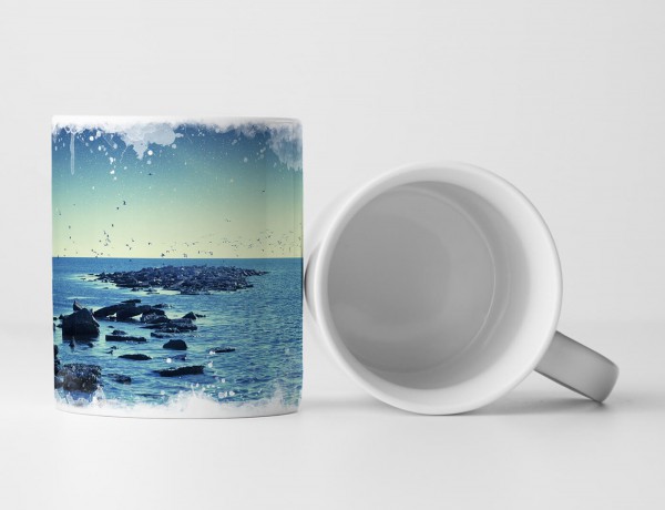 Paul Sinus Art Tasse Geschenk Landschaftsfotografie – Nacht am Meer