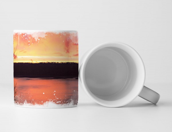 Paul Sinus Art Tasse Geschenk Landschaft bei Sonnenuntergang