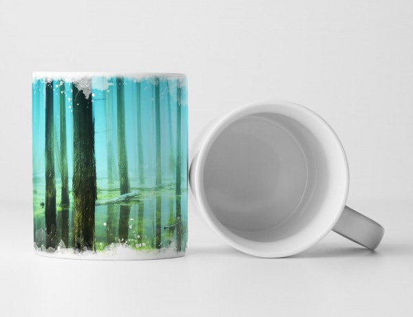 Paul Sinus Art Tasse Geschenk Bild – Baumstämme im Moor