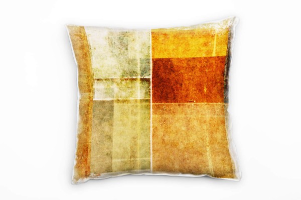 Paul Sinus Art Abstrakt, orange, rot, blau, Rechtecke Deko Kissen 40x40cm für Couch Sofa Lounge Zierkissen