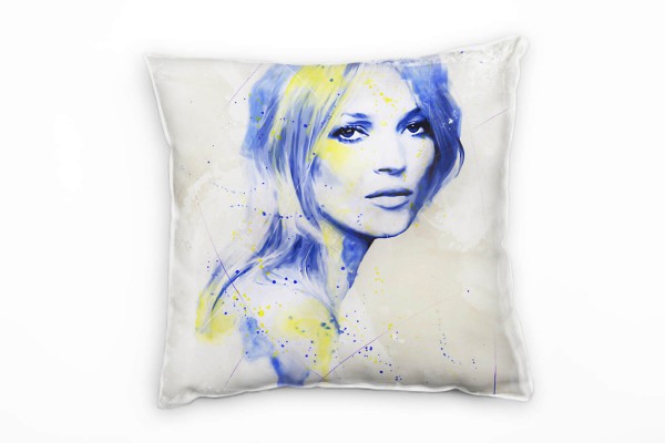 Paul Sinus Art Kate Moss II Deko Kissen Bezug 40x40cm für Couch Sofa Lounge Zierkissen