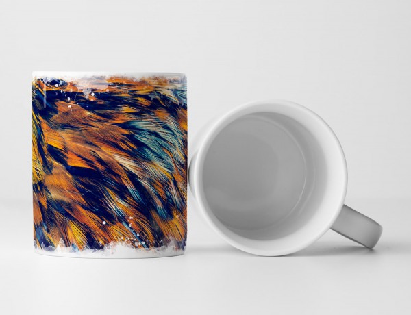 Paul Sinus Art Tasse Geschenk Künstlerische Fotografie – Exotische orange schwarze Federn