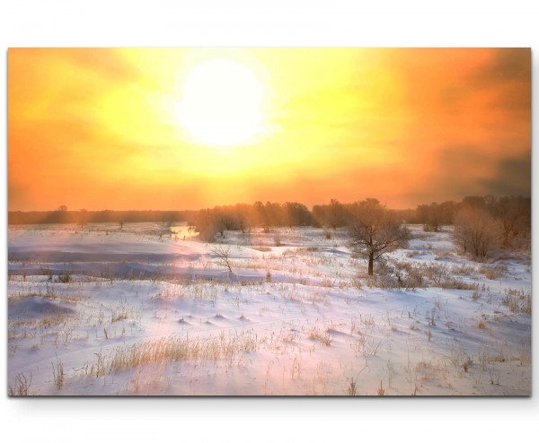 Paul Sinus Art Schneebedeckte Felder - Leinwandbild