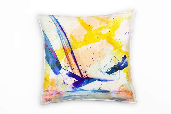 Paul Sinus Art Katamaran Deko Kissen Bezug 40x40cm für Couch Sofa Lounge Zierkissen