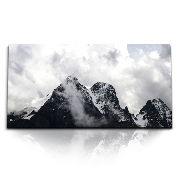 Paul Sinus Art Kunstdruck Bilder 120x60cm Berge Gipfel Schnee Himmel Wolken Natur