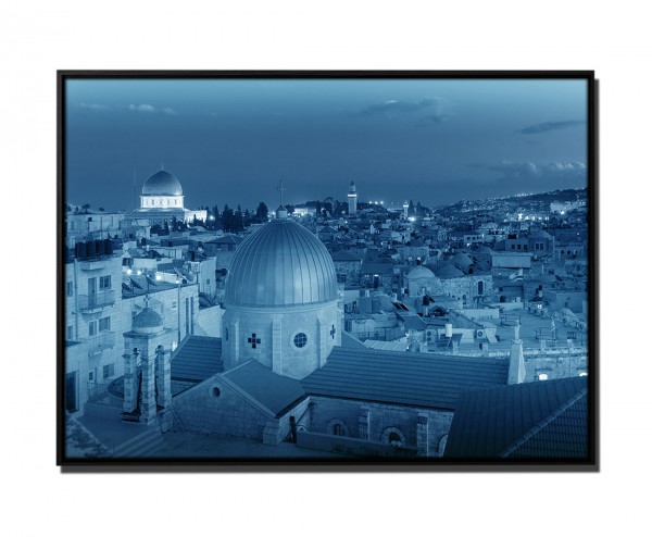 Paul Sinus Art 105x75cm Leinwandbild Petrol Israel Jerusalem Nacht