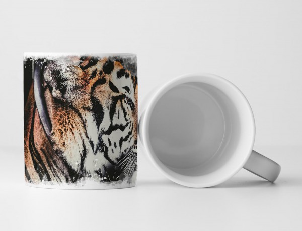 Paul Sinus Art Tasse Geschenk Tierfotografie – Stolzer bengalischer Tiger im Seitenprofil