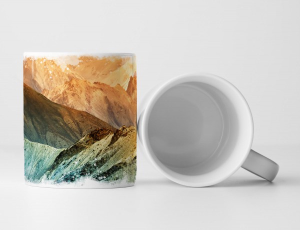 Paul Sinus Art Tasse Geschenk Naturfotografie – farbenfrohe Felsenlandschaft im Himalaya