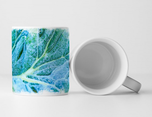 Paul Sinus Art Tasse Geschenk Naturfotografie – Gemüseblatt mit Frost