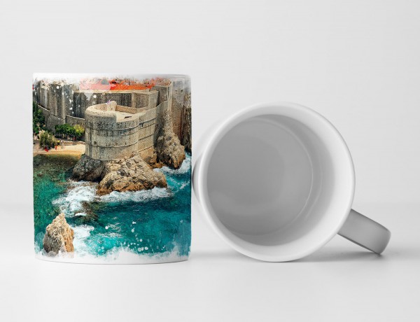 Paul Sinus Art Tasse Geschenk Architekturfotografie – Antikes Schloss Dubrovnik Kroatien