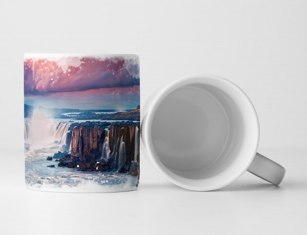 Paul Sinus Art Tasse Geschenk Naturfotografie – Wasserfall in Island