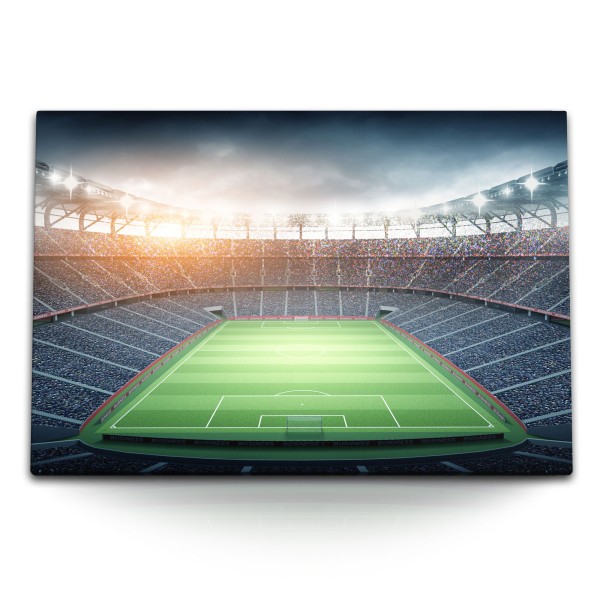 Paul Sinus Art 120x80cm Wandbild auf Leinwand Fußballstadion Station Fußball Fußballfeld Tribüne