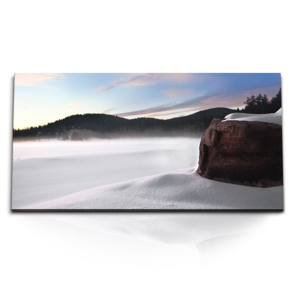 Paul Sinus Art Kunstdruck Bilder 120x60cm Schnee Winterlandschaft Natur Wald Schneelandschaft