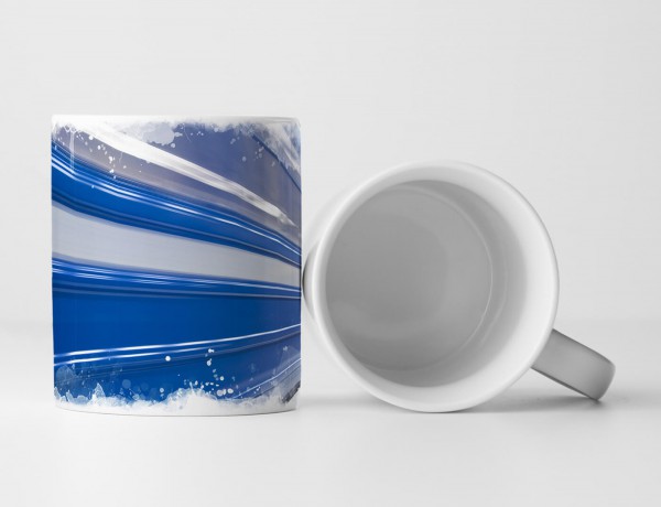 Paul Sinus Art Tasse Geschenk Urbane Fotografie – Einfahrende blaue Bahn