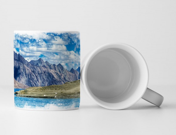 Paul Sinus Art Tasse Geschenk Landschaftsfotografie – Berge am Pangong Tso See Tibet