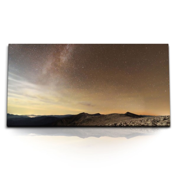 Paul Sinus Art Kunstdruck Bilder 120x60cm Astrofotografie Milchstraße Sternenhimmel Nacht Berge