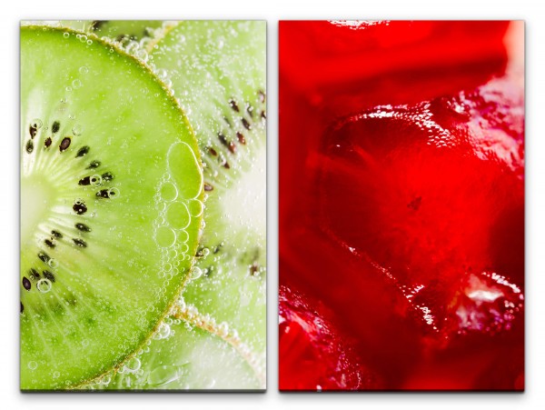 Paul Sinus Art 2 Bilder je 60x90cm Kiwi Marmelade Lecker Frisch Gesund Essen Küche