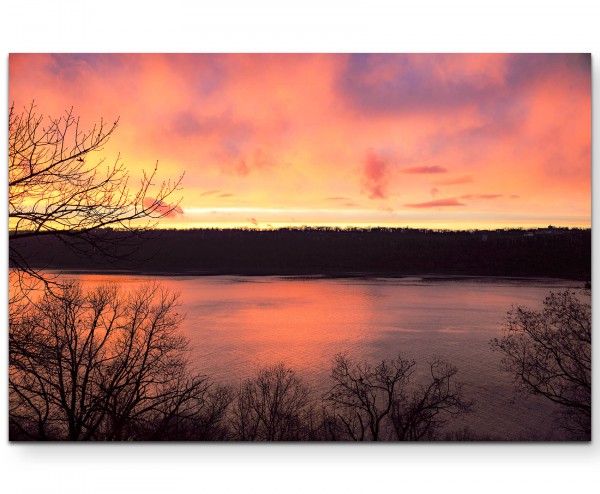 Paul Sinus Art Herbstlicher Sonnenuntergang - Leinwandbild