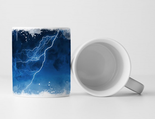 Paul Sinus Art Tasse Geschenk Landschaftsfotografie – Stürmische See bei Nacht mit Gewitter