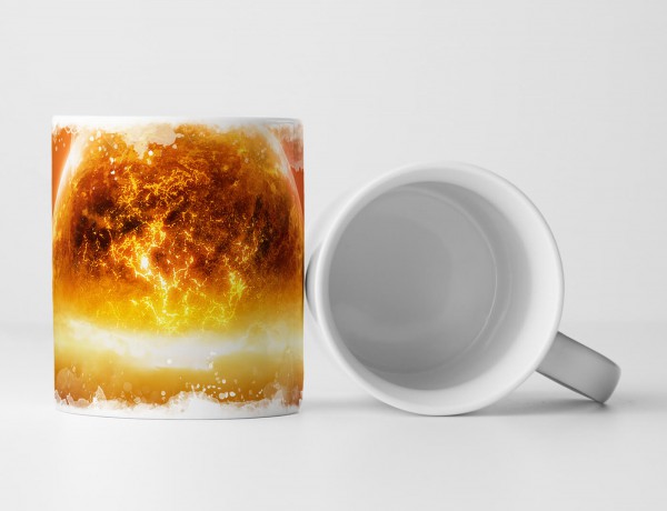 Paul Sinus Art Tasse Geschenk Fotocollage – Die Apokalypse mit einer explodierenden Erde