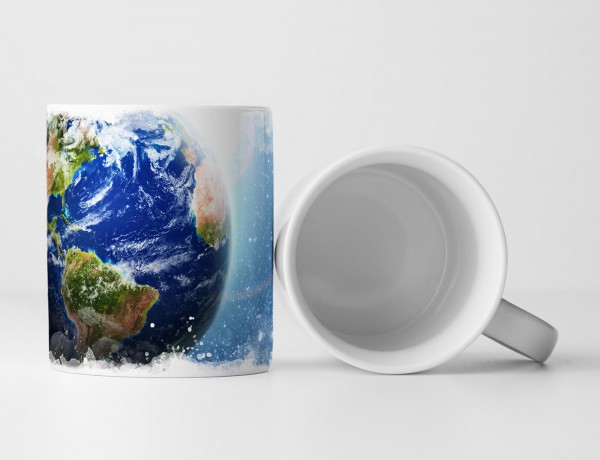 Paul Sinus Art Tasse Geschenk Fotocollage – Planet Erde im All