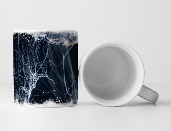 Paul Sinus Art Tasse Geschenk Tierfotografie – Helle Qualle vor schwarzem Grund