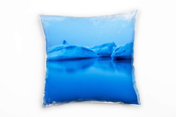 Paul Sinus Art Winter, Eisberge, blau Deko Kissen 40x40cm für Couch Sofa Lounge Zierkissen