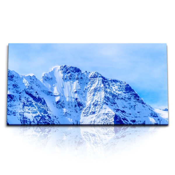 Paul Sinus Art Kunstdruck Bilder 120x60cm Berggipfel Schneegipfel Blau Schnee Natur