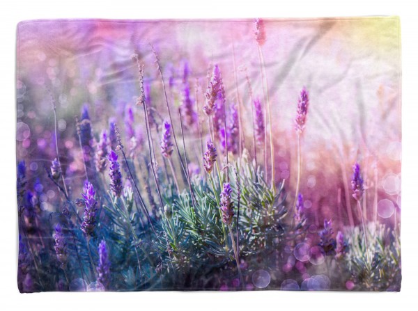 Paul Sinus Art Handtuch Strandhandtuch Saunatuch Kuscheldecke mit Fotomotiv Lavendel Sommer Sc