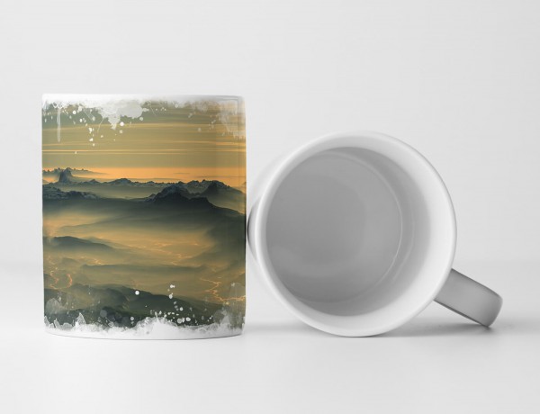 Paul Sinus Art Tasse Geschenk Fotocollage – Fantastische Berglandschaft im Nebel