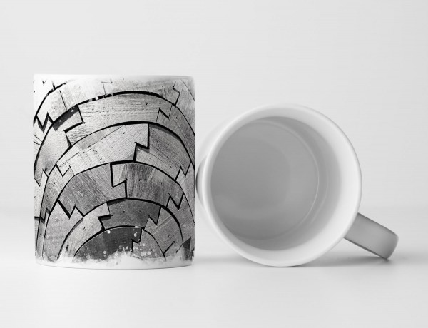 Paul Sinus Art Tasse Geschenk abstraktes Bild- Holztextur