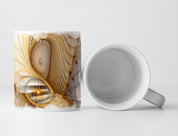 Paul Sinus Art Tasse Geschenk Digitale Grafik – Gelbe Mosaik Schuppen