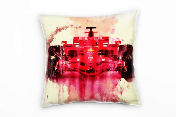 Paul Sinus Art Formula 1 Ferrari Deko Kissen Bezug 40x40cm für Couch Sofa Lounge Zierkissen