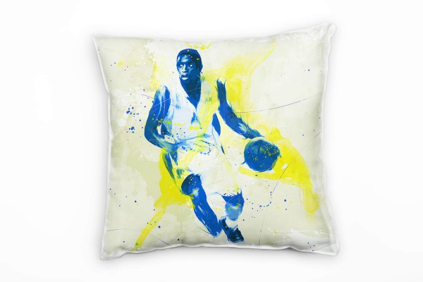 Paul Sinus Art Basketball II Deko Kissen Bezug 40x40cm für Couch Sofa Lounge Zierkissen