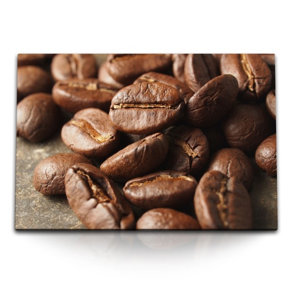 Paul Sinus Art 120x80cm Wandbild auf Leinwand Kaffee Kaffeebohnen Braun Barista Küche