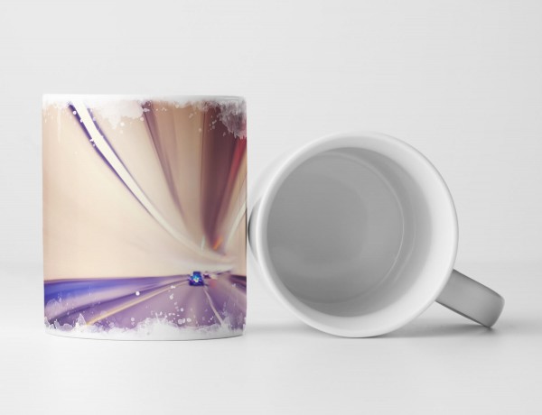 Paul Sinus Art Tasse Geschenk Fotografie – Bewegungsunschärfe Straße Auto