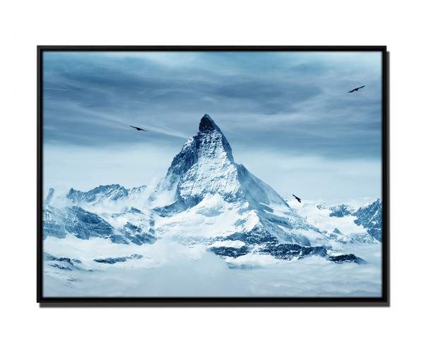 Paul Sinus Art 105x75cm Leinwandbild Petrol Schweizer Alpen Schnee