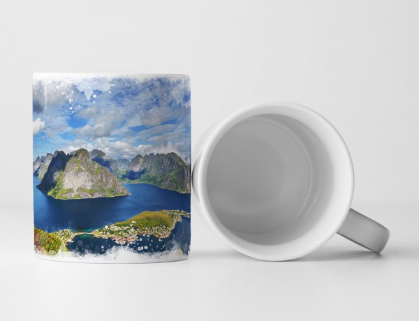 Paul Sinus Art Tasse Geschenk Landschaftsfotografie – Idyllische Lofoten Insel Norwegen