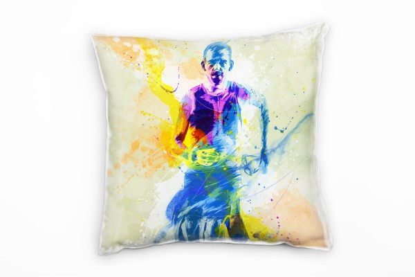 Paul Sinus Art Triathlon Deko Kissen Bezug 40x40cm für Couch Sofa Lounge Zierkissen