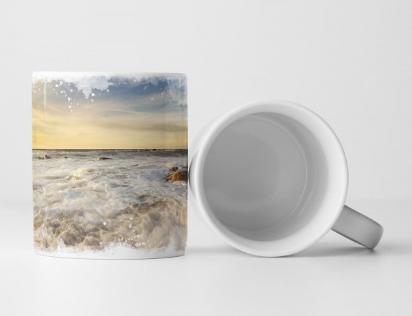 Paul Sinus Art Tasse Geschenk Landschaftsfotografie – Strand mit dramatischen Wolken