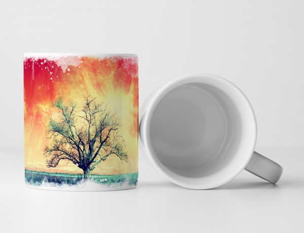 Paul Sinus Art Tasse Geschenk Künstlerische Fotografie – Rote Alienlandschaft mit Baum