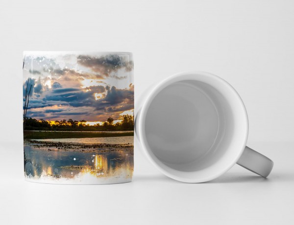 Paul Sinus Art Tasse Geschenk Landschaftsfotografie – Farbenfroher Sonnenaufgang Pantanal Brasilien