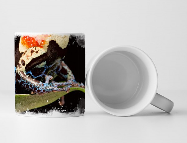 Paul Sinus Art Tasse Geschenk Tierfotografie – Roter Pfeilgiftfrosch auf Blatt