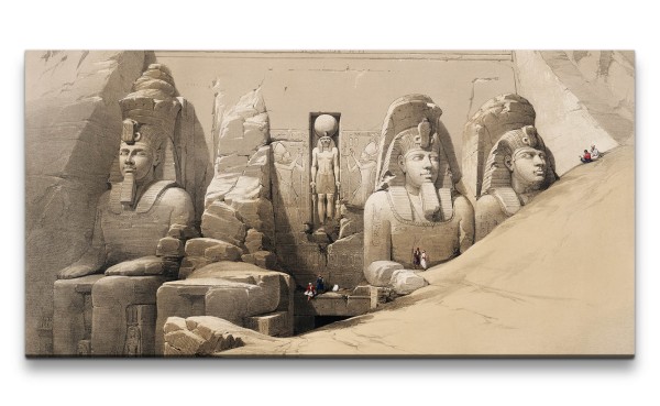 Paul Sinus Art Remaster 120x60cm Ägyptischer Tempel alte Illustration Kunstvoll Schön Ägypten Pharao