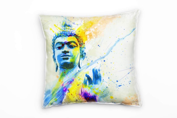 Paul Sinus Art Buddha II Deko Kissen Bezug 40x40cm für Couch Sofa Lounge Zierkissen