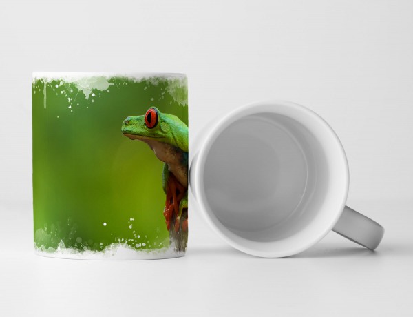 Paul Sinus Art Tasse Geschenk Tierfotografie - Frosch auf einer Blüte