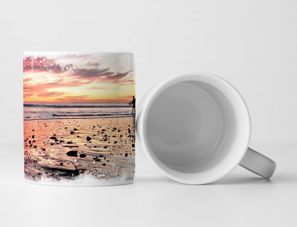 Paul Sinus Art Tasse Geschenk Künstlerische Fotografie – Surfer am Wattenmeer