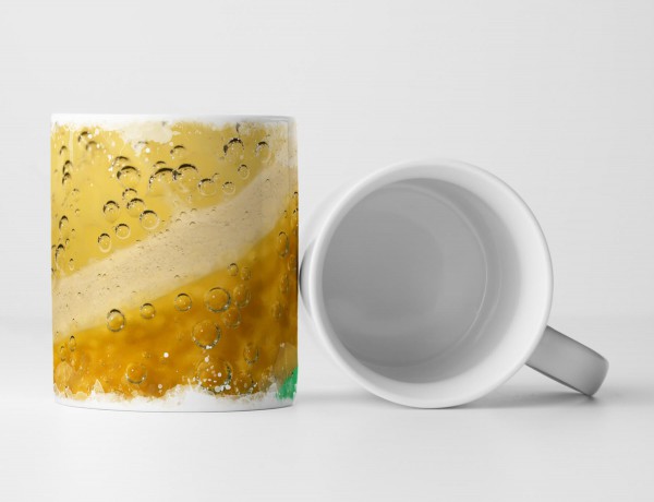 Paul Sinus Art Tasse Geschenk Künstlerische Fotografie – Wassertropfen auf Zitronenschale