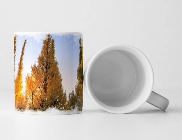 Paul Sinus Art Tasse Geschenk Landschaftsfotografie – Gingkobäume im Herbst