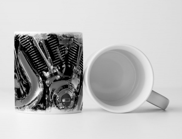 Paul Sinus Art Tasse Geschenk Künstlerische Fotografie – Chrom Motor Schwarz Weiß